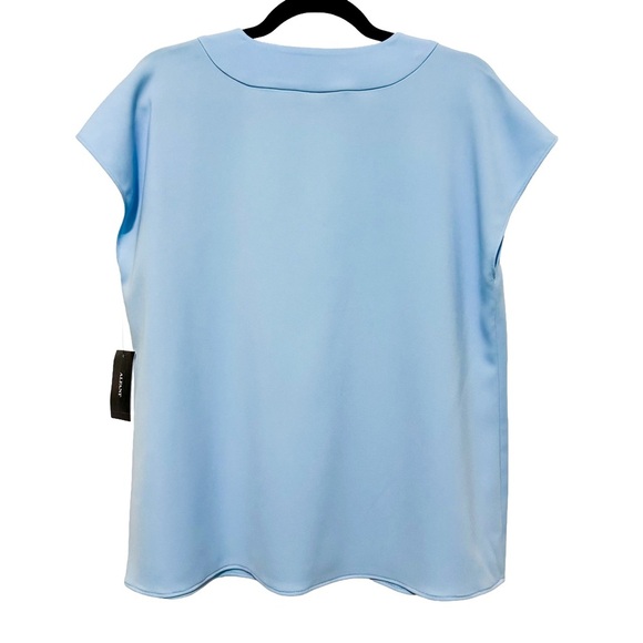 Alfani Blue Infinity Sleeveless V-Neck Blouse Top Medium NWT Office Workwear - Picture 2 of 12